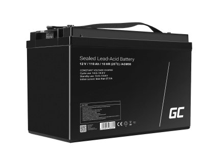 GREEN CELL Batterie AGM 12V 110Ah accumulateur pour Photovolta&iuml;que Caravane Energie Solaire