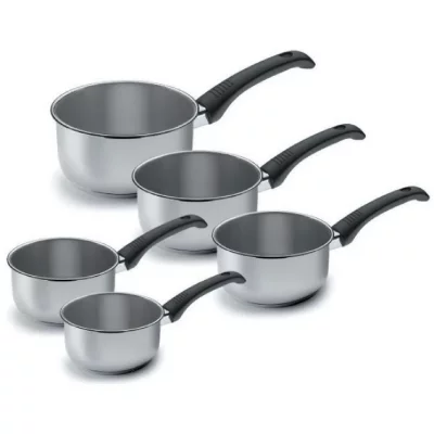 LACOR Batterie de 5 casseroles en inox Estudio - D: 12 cm &agrave; D: 20 cm