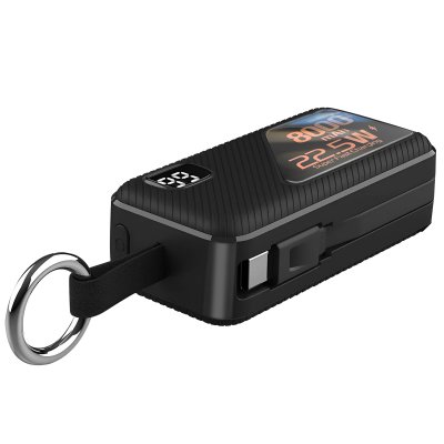 LINQ Batterie Externe 8000 mAh Porte Cl&eacute; USB C et Lightning Noir - Neuf