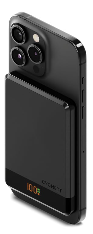 CYGNETT Batterie Externe sans fil magnetique  MagSlim 5.000 mAh PD 20W noir