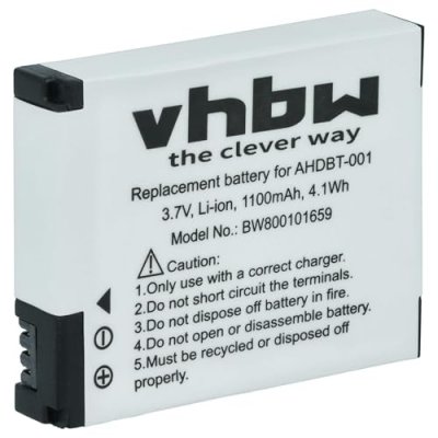VHBW Batterie LI-ION pour GoPro HD Hero, GoPro HD Hero 2 rempla&ccedil;ant AHDBT-001, AHDBT-002