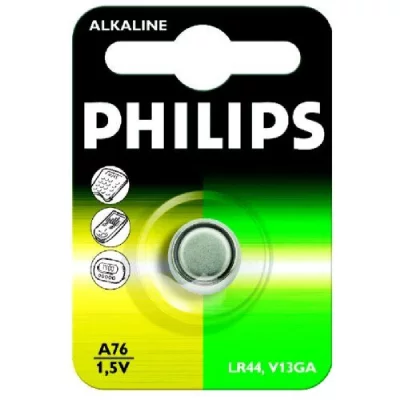 PHILIPS Batterie type LR44 Alcaline A76  