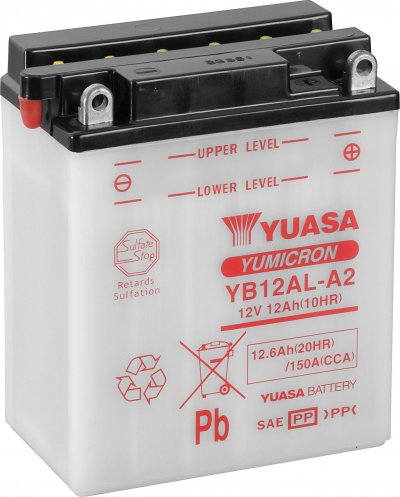 YUASA Batterie YB12AL-A2 Conventionnelle Avec Entretien - Livr&eacute;e Sans Acide