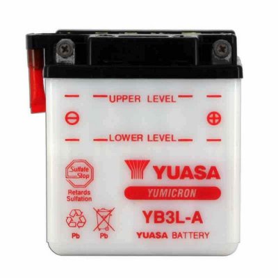YUASA Batterie YB3L-A Conventionnelle Avec Entretien - Livr&eacute;e Sans Acide