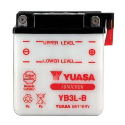 YUASA Batterie YB3L-B Conventionnelle Avec Entretien - Livr&eacute;e Sans Acide