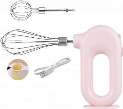 VENDOS85 Batteur Electrique Rose 400W avec 5 Vitesses et Turbo