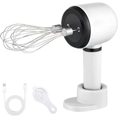 VENDOS85 Batteur Electrique Sans Fil 3 Vitesses blanc