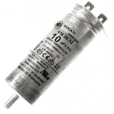 BAUKNECHT  Condensateur 10 &micro;f 400/450 V Ecrou Centr Ref: 284979