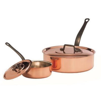 BAUMALU  203012 Sauteuse + Couvercle en Cuivre Diam&egrave;tre : 24 cm