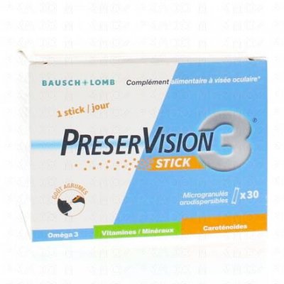 BAUSCH & LOMB BAUSCH&LOMB PRESER VISION 3 stick Micro granul&eacute;s x30