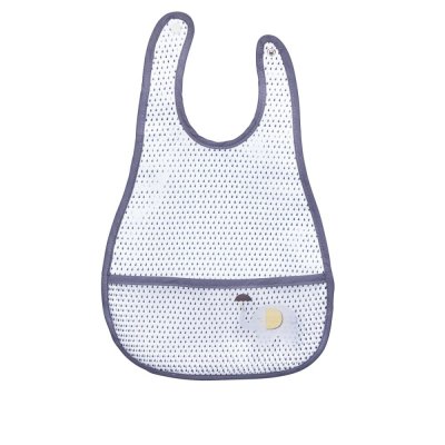 SAUTHON Bavoir Plastifi&eacute; Babyfan Gris Clair -  Baby Deco