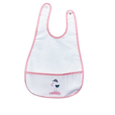 SAUTHON Bavoir Plastifi&eacute; Miss Fleur De Lune Oiseau -  Baby Deco