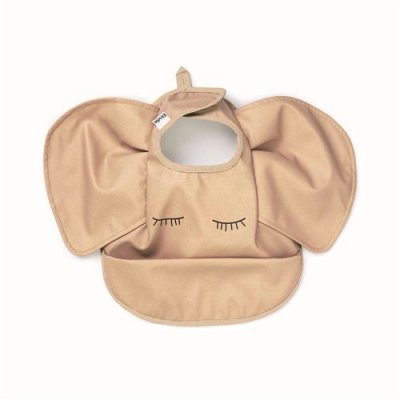 ELODIE DETAILS Bavoir rose poudr&eacute; avec oreilles &eacute;l&eacute;phant - TU