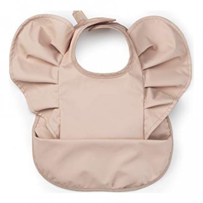 ELODIE DETAILS Bavoir rose poudr&eacute; volant&eacute; - TU