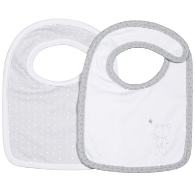 SAUTHON Bavoirs lot de 2 en Coton polyurethane Gris