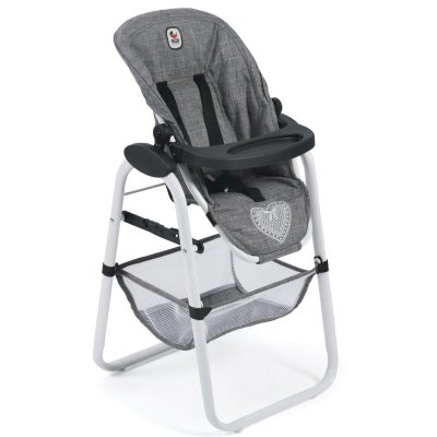 BAYER CHIC  2000-Chaise Haute de poup&eacute;e, 655 76, Couleur : Gris Jean