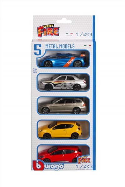 BBURAGO  Maisto France- Pack de 5 v&eacute;hicules 1/43, 30007, Aleatoire