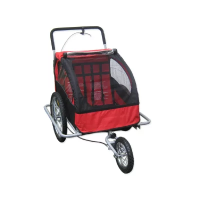 BC ELEC BCELEC Remorque v&eacute;lo 2 en 1 Poussette - Rouge/Noir