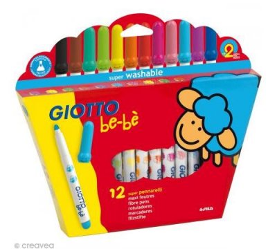 GIOTTO S Be-b&egrave; 469900 - coffret de 12 maxi marqueurs pour les plus petits
