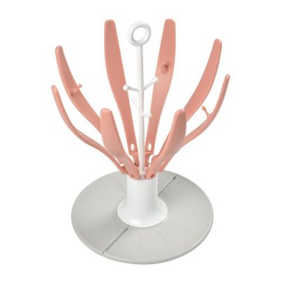 BEABA  &Eacute;gouttoir &agrave; biberon pliable fleur rose/blanc 
