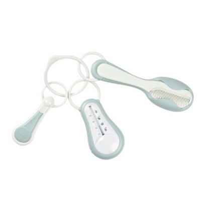  BEABA Kit peigne brosse thermom&egrave;tre enfant bleu vert