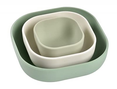 BEABA B&eacute;aba - Lot De 3 Bols Gigogne En Silicone Vert - Apprentissage Repas