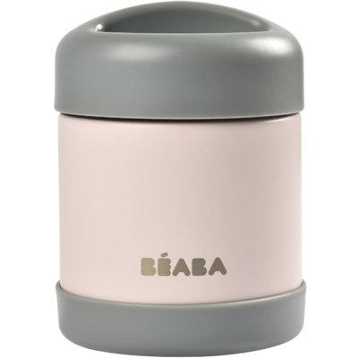 BEABA B&eacute;aba Portion Pot de Conservation Inox Isotherme Gris Rose 300ml