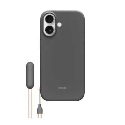 BEATS  Coque iPhone 17 avec Support Kickstand, MagSafe et Contr&ocirc;le Cam&eacute;ra &ndash; Gris Granit