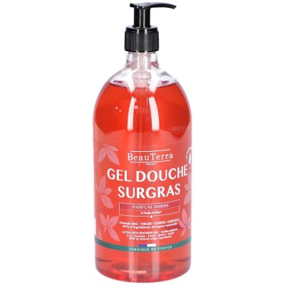 BEAUTERRA Beau Terra Gel Douche Surgras Corps et Visage AMBRE 1L