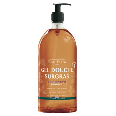 BEAUTERRA  gel douche surgras bois de santal 1litre