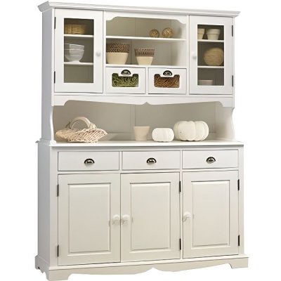 Beaux Meubles Pas Chers Buffet Vaisselier Blanc 5 Portes 5 Tiroirs
