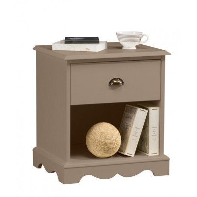 Beaux Meubles Pas Chers Chevet Taupe 1 Tiroir Charme