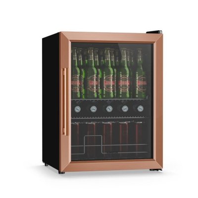 KLARSTEIN Beersafe R&eacute;frig&eacute;rateur &agrave; boissons porte vitr&eacute;e Frigo Mini bar 64 x 48 cm 60 litres 85 W Cuivre/Noir
