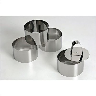 LARES Beka 14301504 Lot de 4 cercles &agrave; mignardise 7.5 cm + poussoir