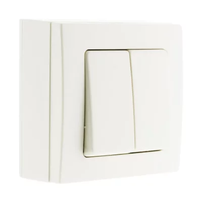 ZENITECH Bel'Vue Va & Vient double 10A saillie borne auto Blanc