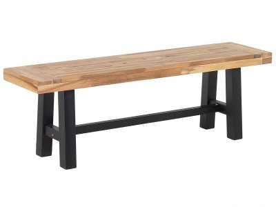 BELIANI  - Banc de jardin en bois avec pieds noirs SCANIA