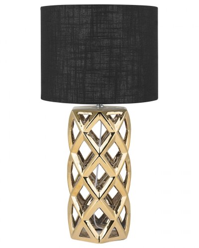 BELIANI   Lampe &agrave; poser dor&eacute;e SELJA - noir