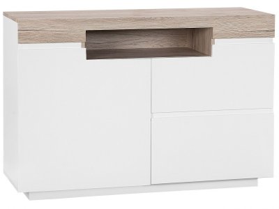 Beliani - Commode blanche et bois clair MARLIN 