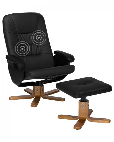 Beliani - Fauteuil massant et chauffant en simili-cuir noir RELAXPRO