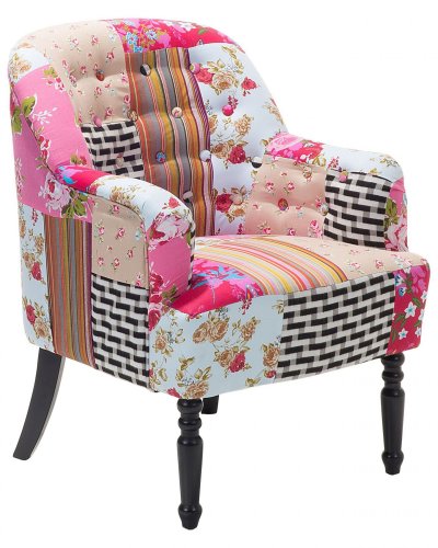 BELIANI  - Fauteuil patchwork fauteuil en tissu multicolore MANDAL