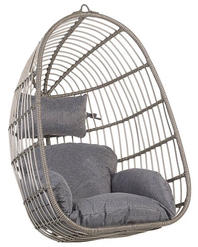BELIANI  - Fauteuil suspendu en rotin gris CASOLI