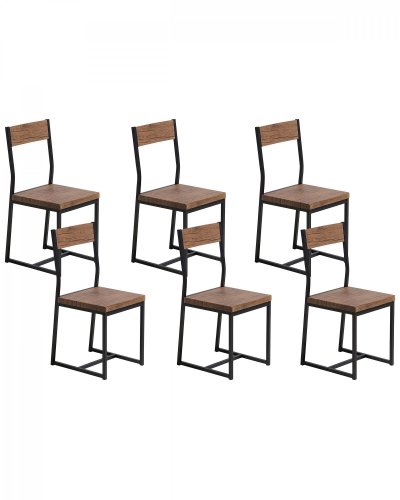 Beliani - Lot de 6 chaises de salle &agrave; manger marron LAREDO