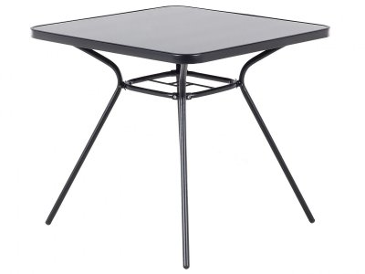 BELIANI  - Table de jardin avec plateau en acier noir 80x80 cm LIVO