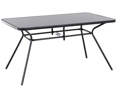 BELIANI  - Table de jardin en acier noir 140x80 cm LIVO