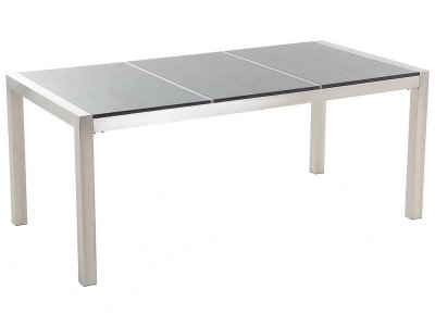 BELIANI  - Table de jardin en plateau granit gris poli 180 cm GROSSETO
