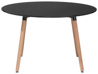 Beliani - Table de salle &agrave; manger noire 120 cm BOVIO