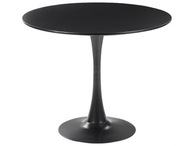 Beliani - Table de salle &agrave; manger noire et ronde 90 cm BOCA