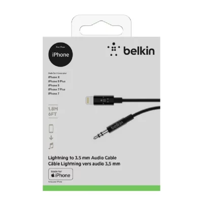 BELKIN  CABLE LTG VERS 3.5mm 6M Noir