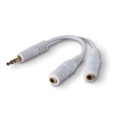 BELKIN  Headphone Splitter c&acirc;ble audio 3,5mm 2 x 3.5mm Blanc - Neuf