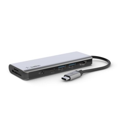 BELKIN  Hub USB-C - Station d'accueil 7 Ports - Charge USB-C 100W